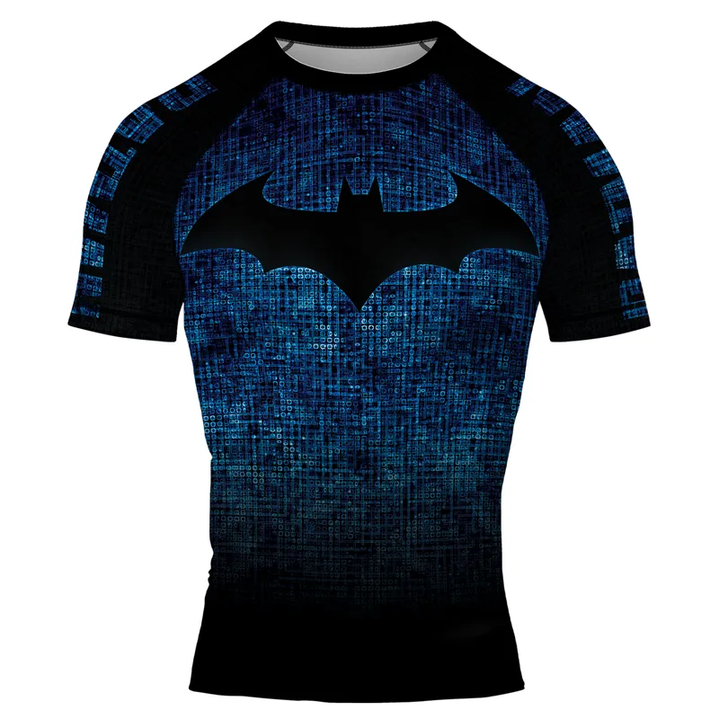 Blue Shadow Bat Men's Short Sleeve Rash Guard