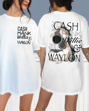 Cash Hank Willie and Waylon T-Shirt, Retro, Distressed Retro, Vintage Guitar Design, Comfort Colors® T-Shirt, T-Shirt Dress