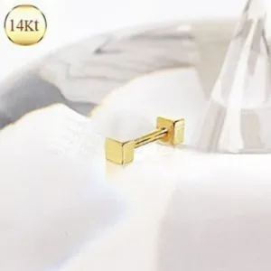 Cubed Cartilage Earring in 14Kt Yellow Gold