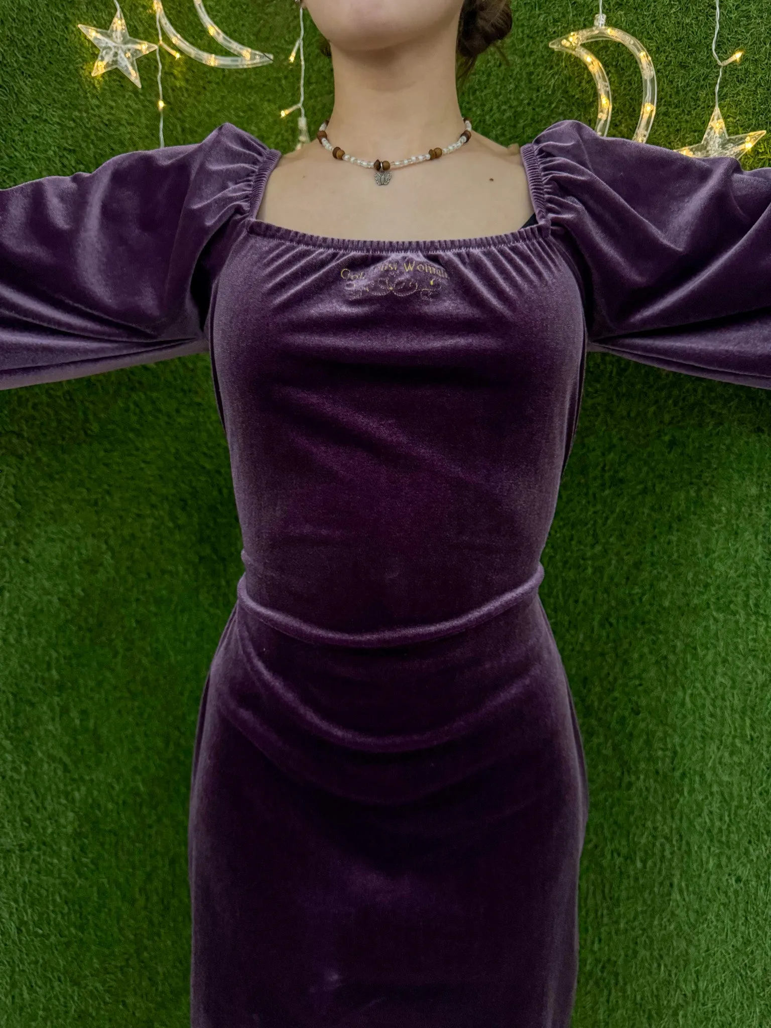 Gold Dust Woman Purple Velvet Dress M