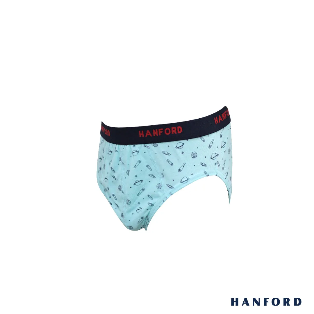 Hanford Kids/Teens Regular Cotton Briefs - Planet Print (2in1 Pack)