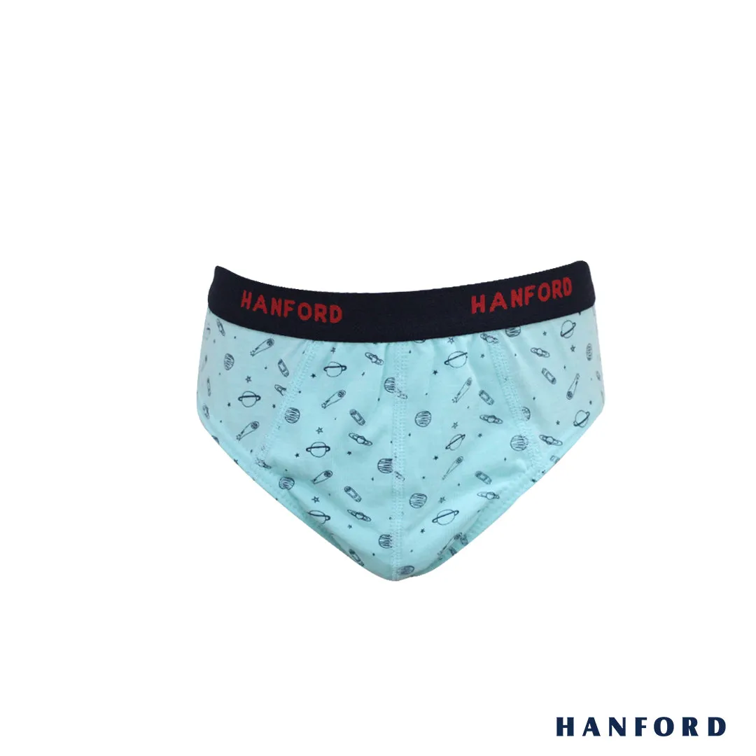 Hanford Kids/Teens Regular Cotton Briefs - Planet Print (2in1 Pack)