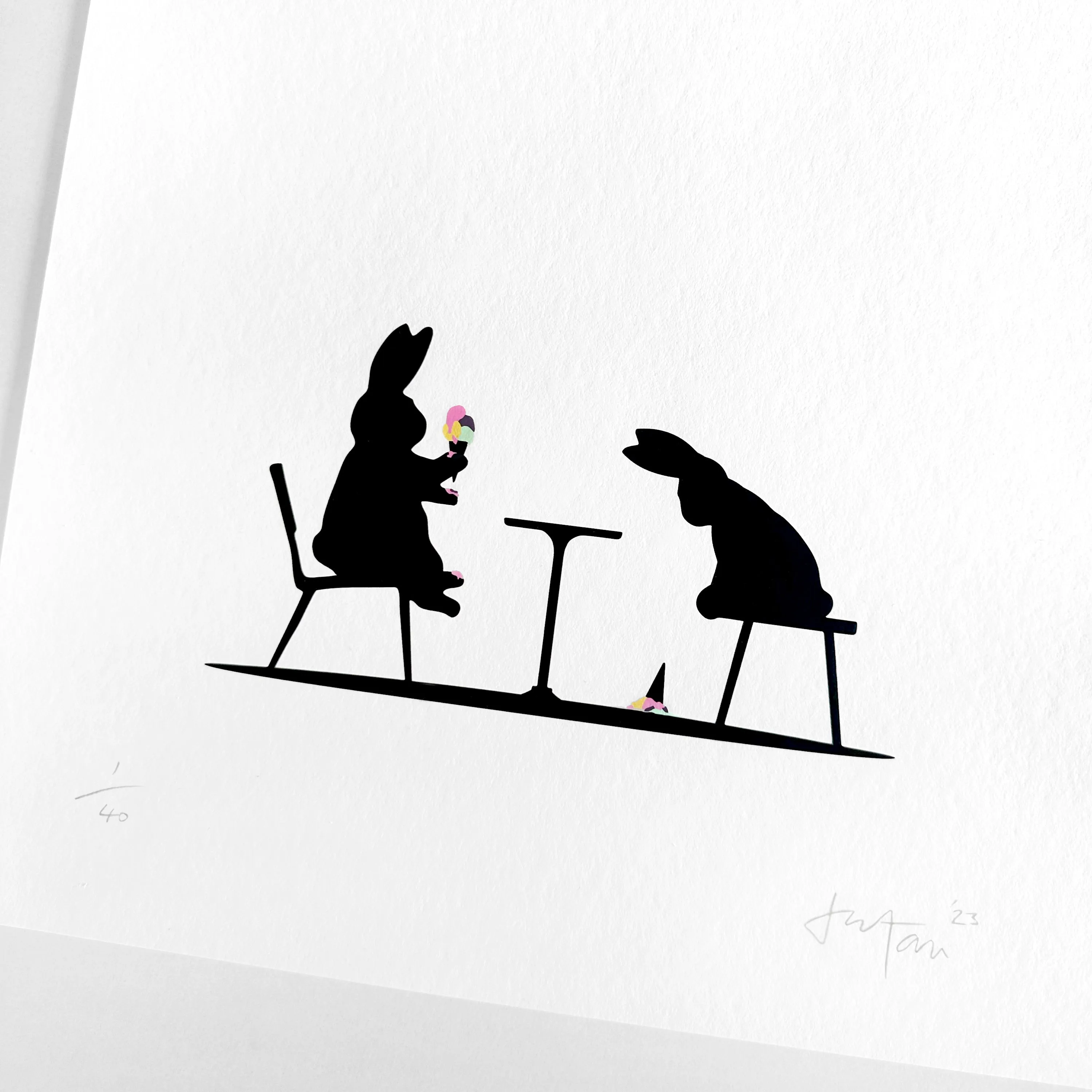 Ice Cream Rabbit Print
