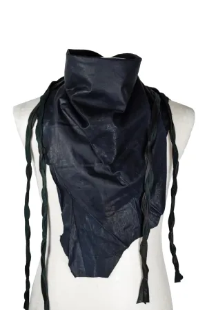 LAMB LEATHER SCARF BLUE