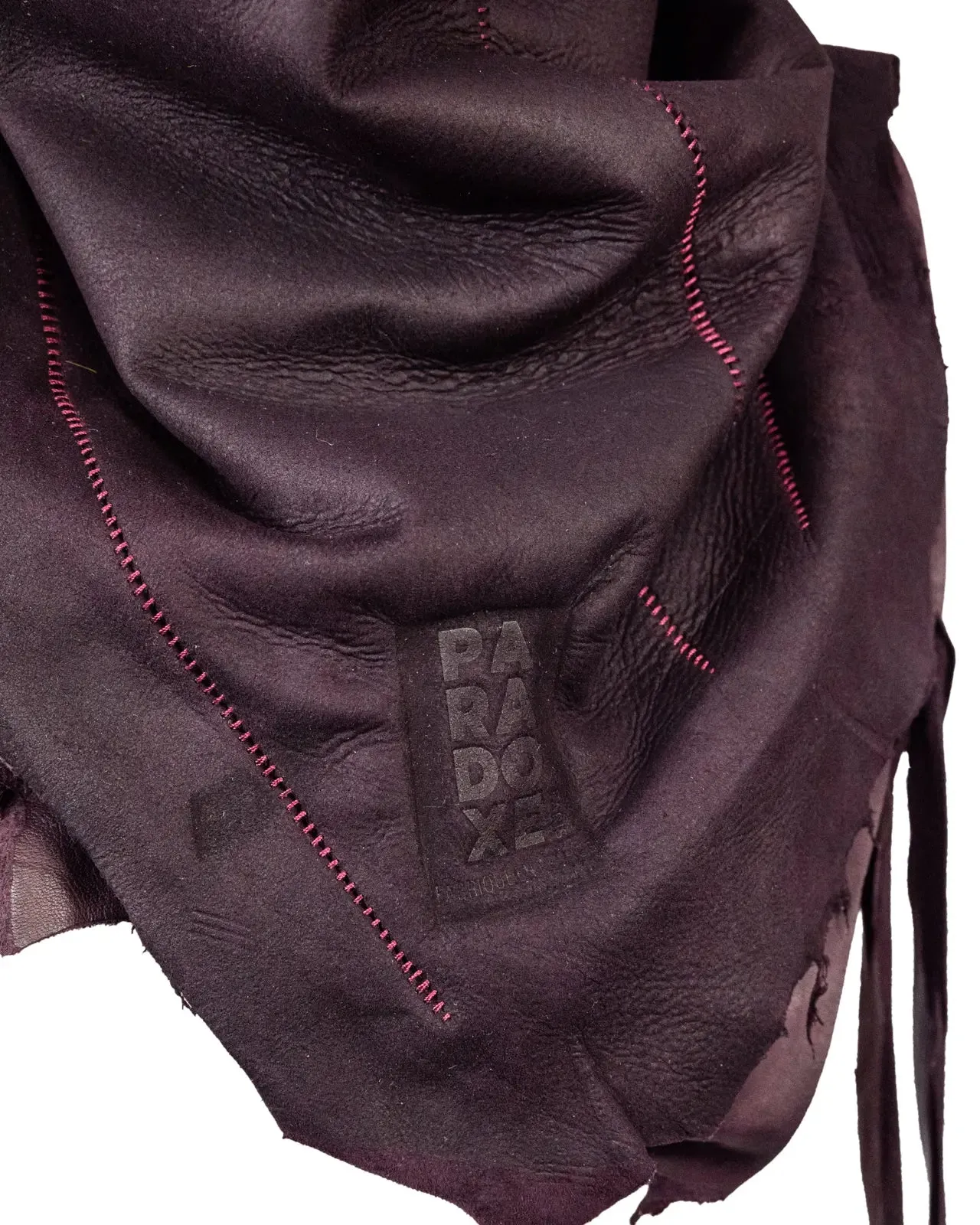 LAMB LEATHER SCARF BORDEAUX