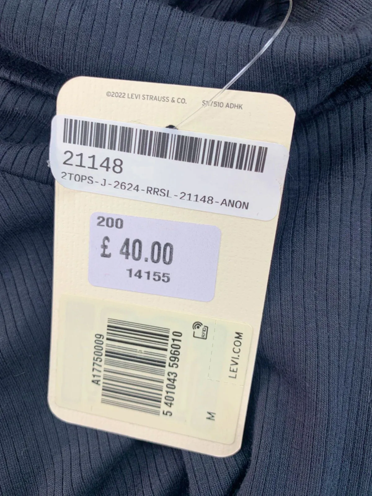 Levi's Navy Everyday Turtleneck Body Fit Cropped M