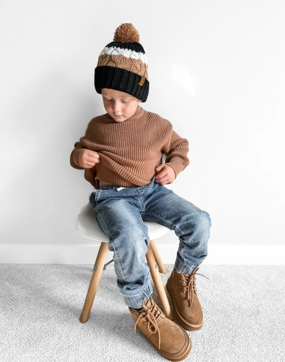 Little Bipsy - Chunky Knit Sweater in Nutmeg