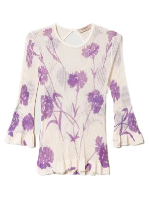 Maglia fitted stampata a fiori