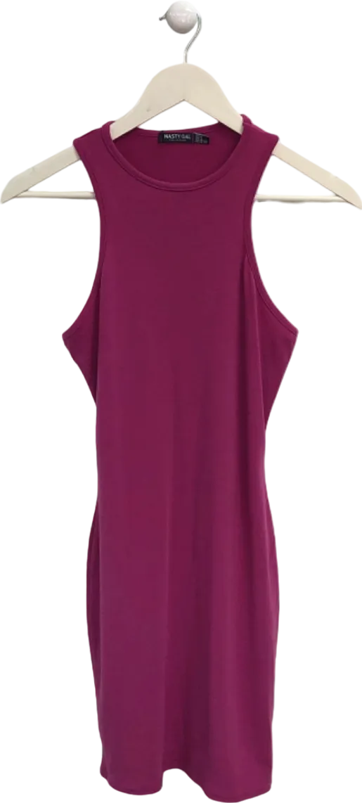 Nasty Gal Pink Ruched Mini Dress UK 8
