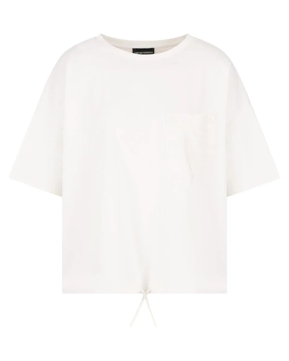 T-shirt in Jersey Supima con Tasca Logata e Micro Borchie