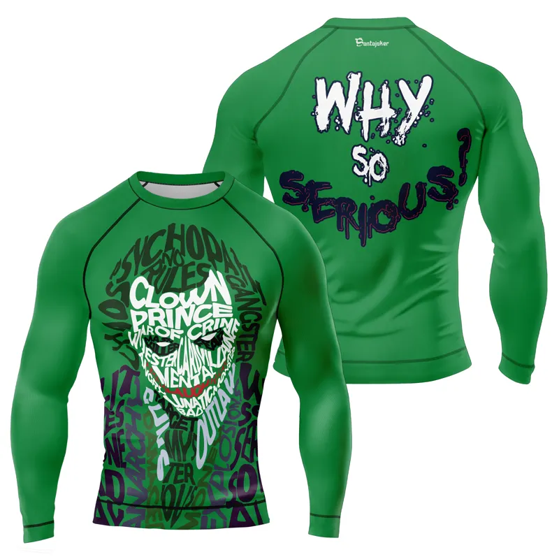 The Clown Prince of Crime Why So Serious Men's Long Sleeve Rash Guard