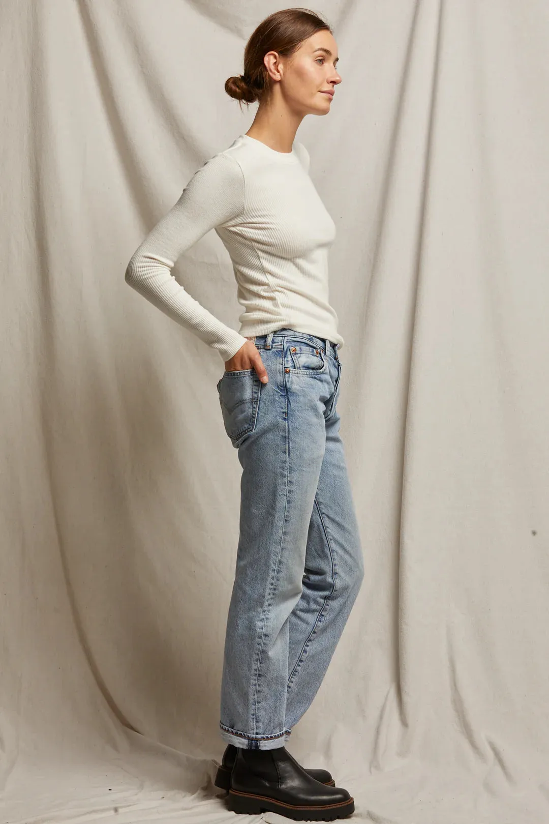 The Jolie Rib Crewneck | Perfect White Tee