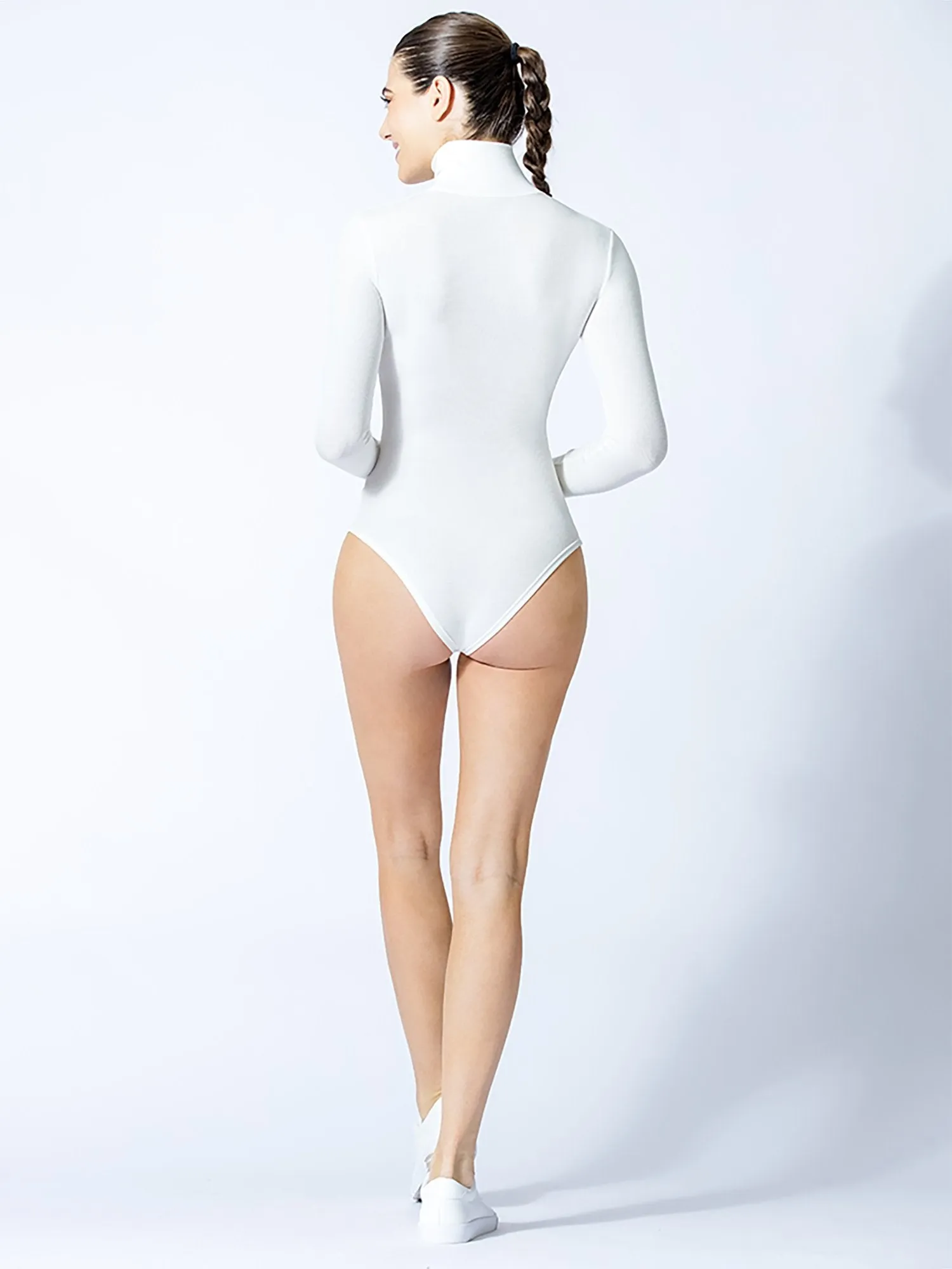TURTLENECK BODYSUIT, WHITE