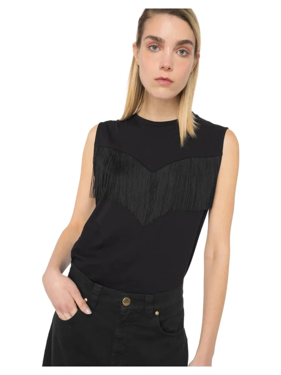 Twilight T-Shirt Smanicata con Frange