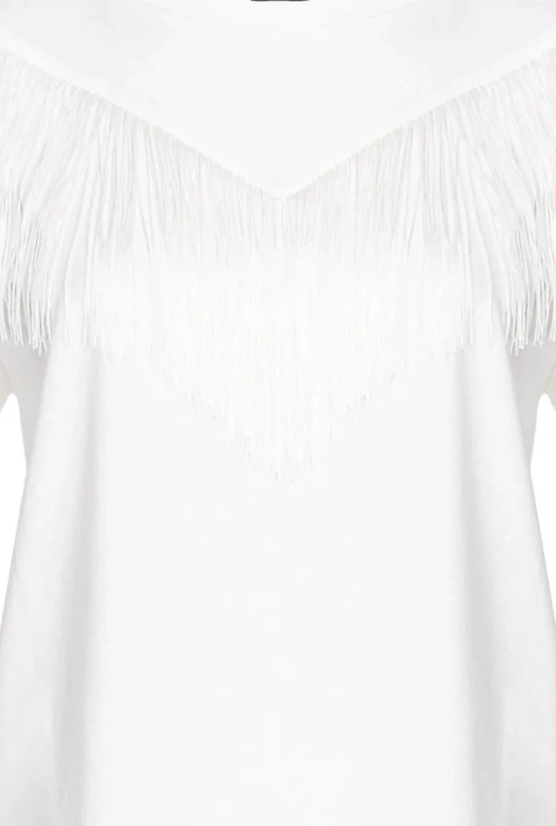 Twilight T-Shirt Smanicata con Frange