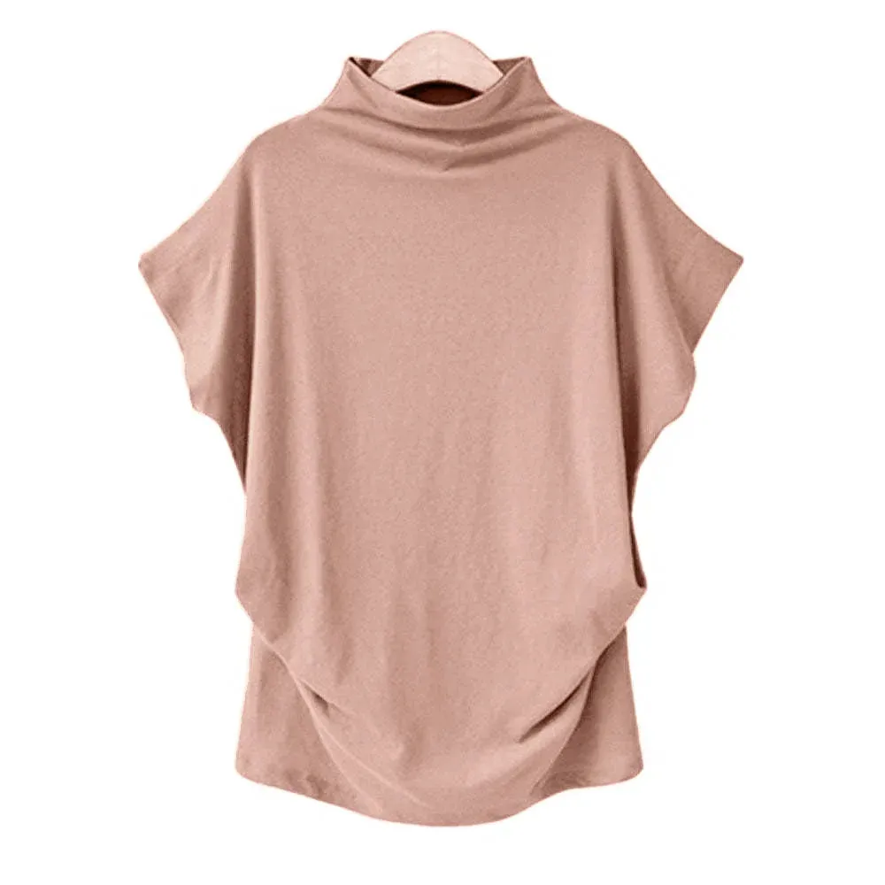Vespera | Short Sleeve - Loose Turtleneck Top