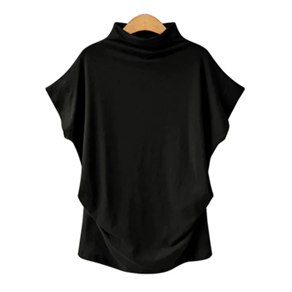 Vespera | Short Sleeve - Loose Turtleneck Top