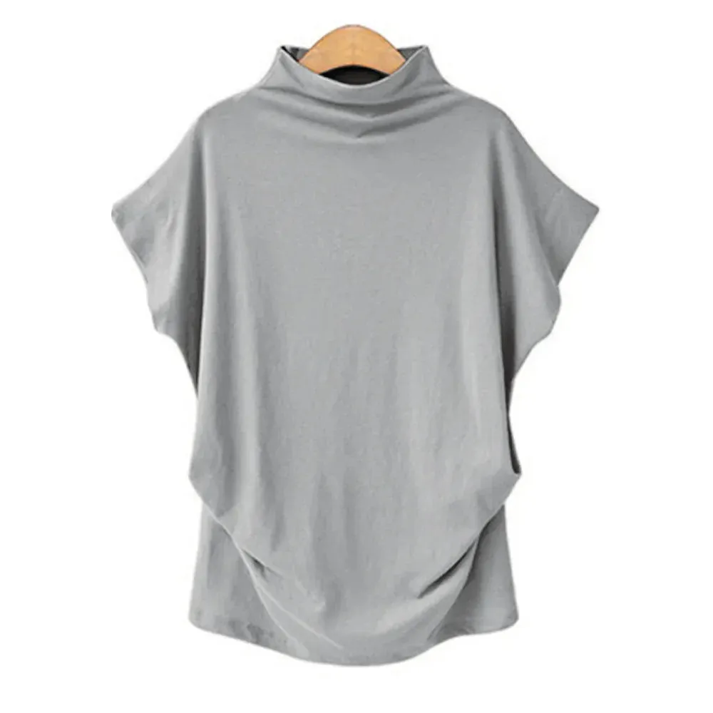 Vespera | Short Sleeve - Loose Turtleneck Top